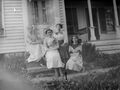 1910 abt Luella w 3 friends Wright front steps original porch Berne NY.jpg